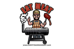 The Griffin Armament Day Off grilling meat sticker, smoking meats, silencer grill