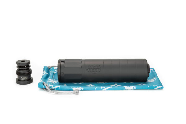 Fully heat treated Griffin Armament EXPLORR® .224 (5.56mm) Utility Mount Sound Suppressor with included Taper Mount EZ Brake