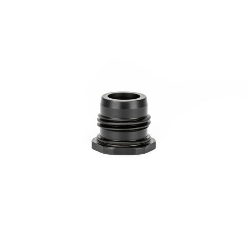 EZ-LOK™ barrel adapter has a taper surface that locks in place with interfacing EZ-LOK™ piston and drastically reduces or eliminates common baffle/end cap strikes 