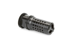 Billet machined from 2 pieces of 17-4 Stainless steel, the DUAL-LOK™ Tactical Compensator is laser welded together to provide the largest possible internal expansion chamber which reduces concussion as effectively as possible. 