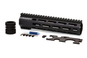 The Suppressor Ready (SR) AR15 rail from Griffin armament supports a suppressor up to 1.5" with exceptional rigidity for minimal rotational rail flex