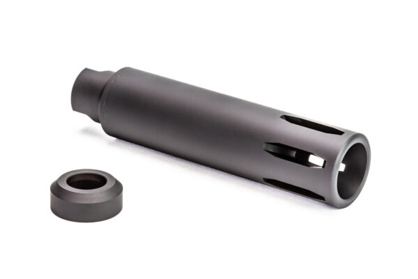 The XM Linear Compensator from Griffin Armament with optional grenade ring