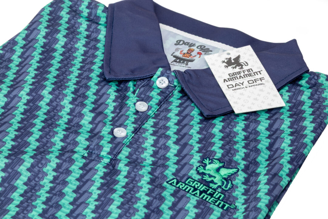 Muzzle Device Golf Polo (Aqua & Indigo) - Image 2