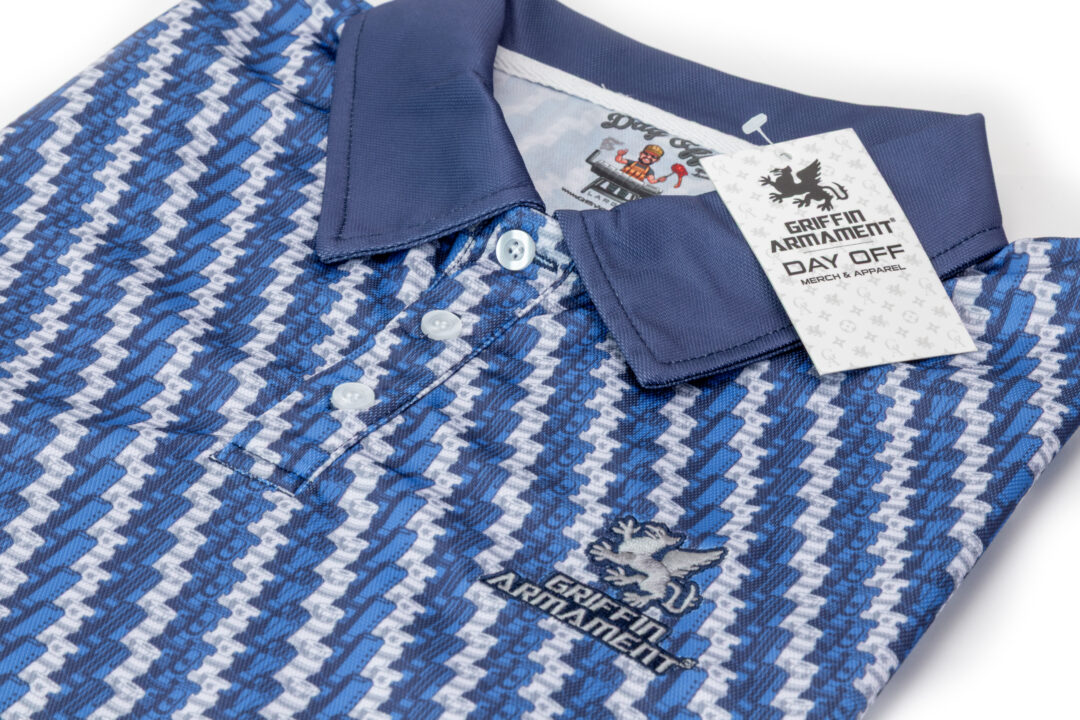 Muzzle Device Golf Polo (Blue & Silver) - Image 2