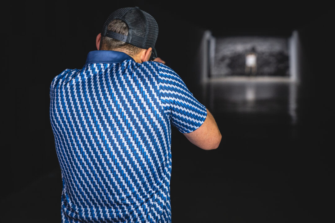 Muzzle Device Golf Polo (Blue & Silver) - Image 7