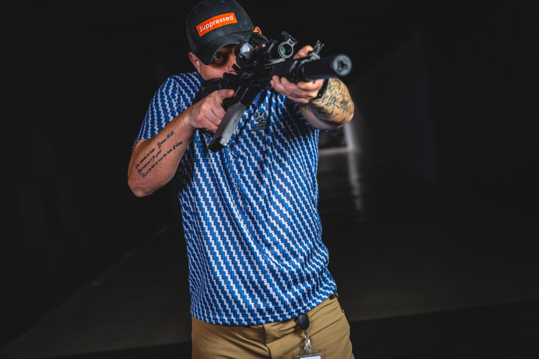 Muzzle Device Golf Polo (Blue & Silver) - Image 6