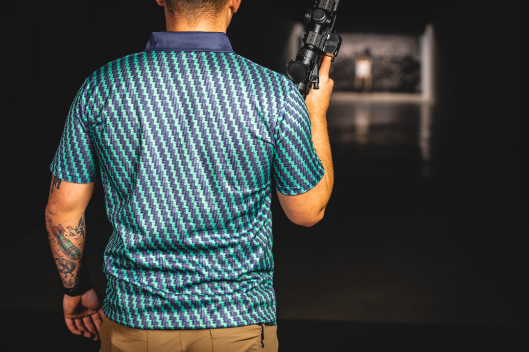 Muzzle Device Golf Polo (Aqua & Indigo) - Image 4