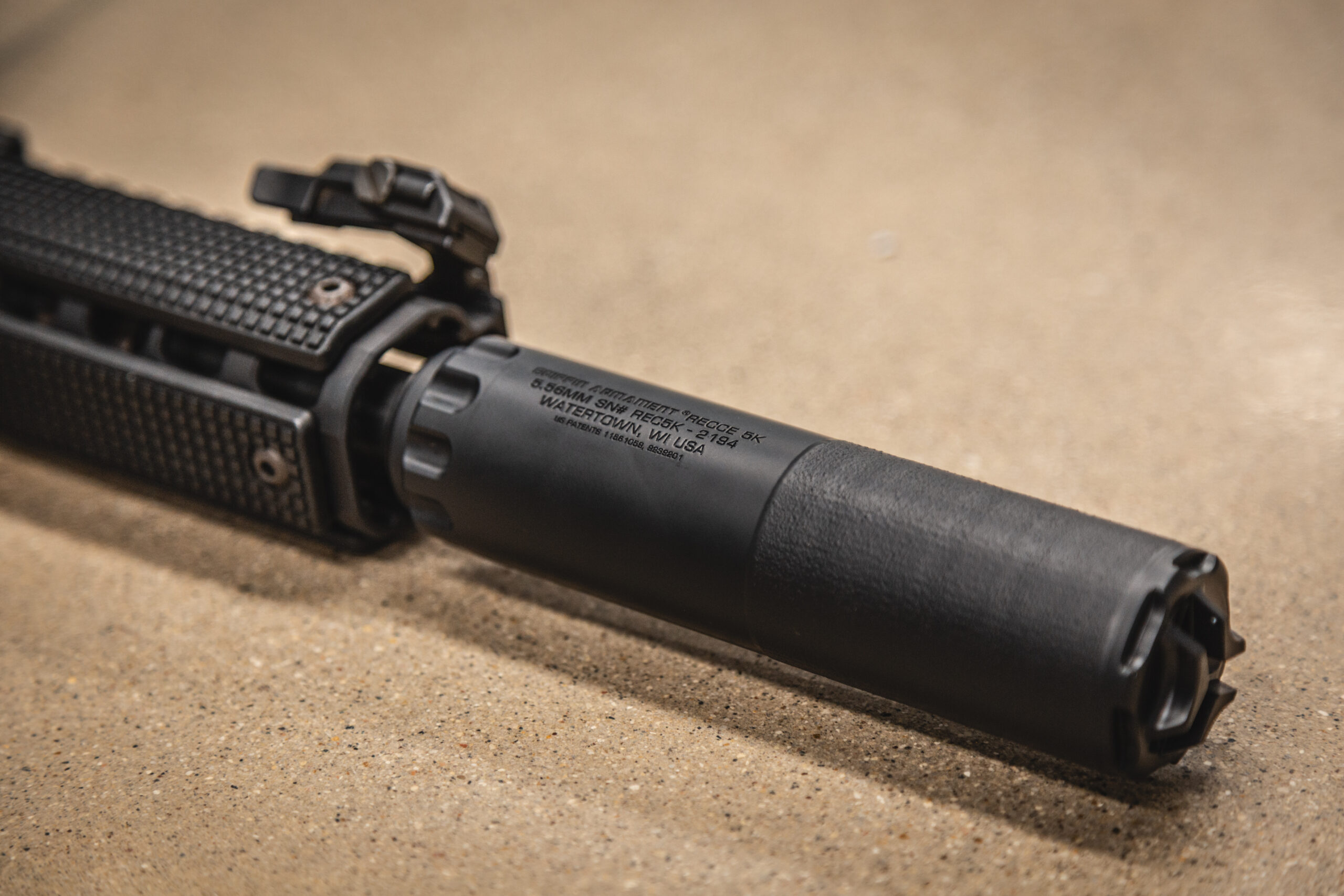 Griffin armament black recce 5K silencer 3d printed suppressor