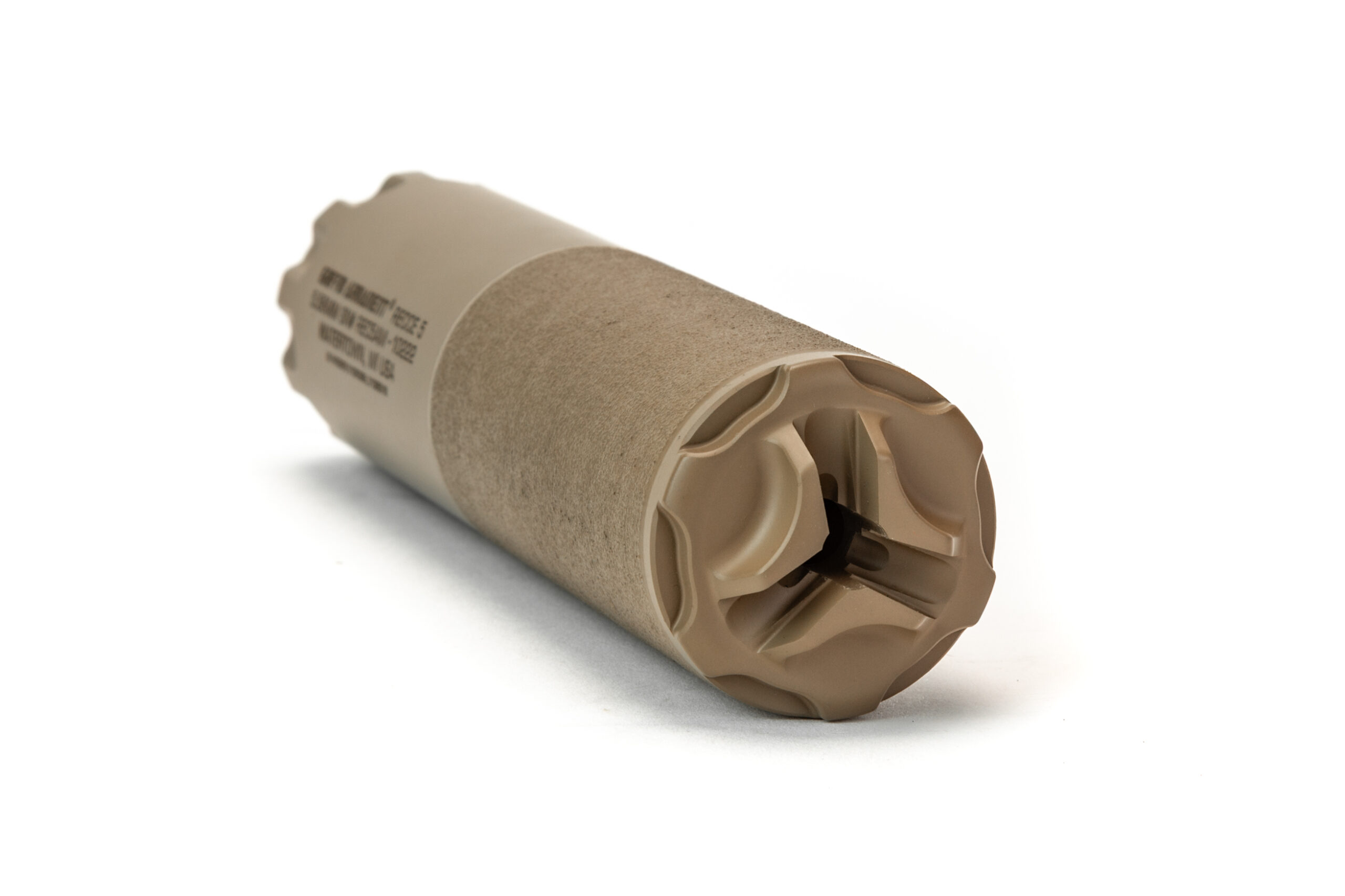 griffin armament recce 5 am silencer in fde cerakote finish