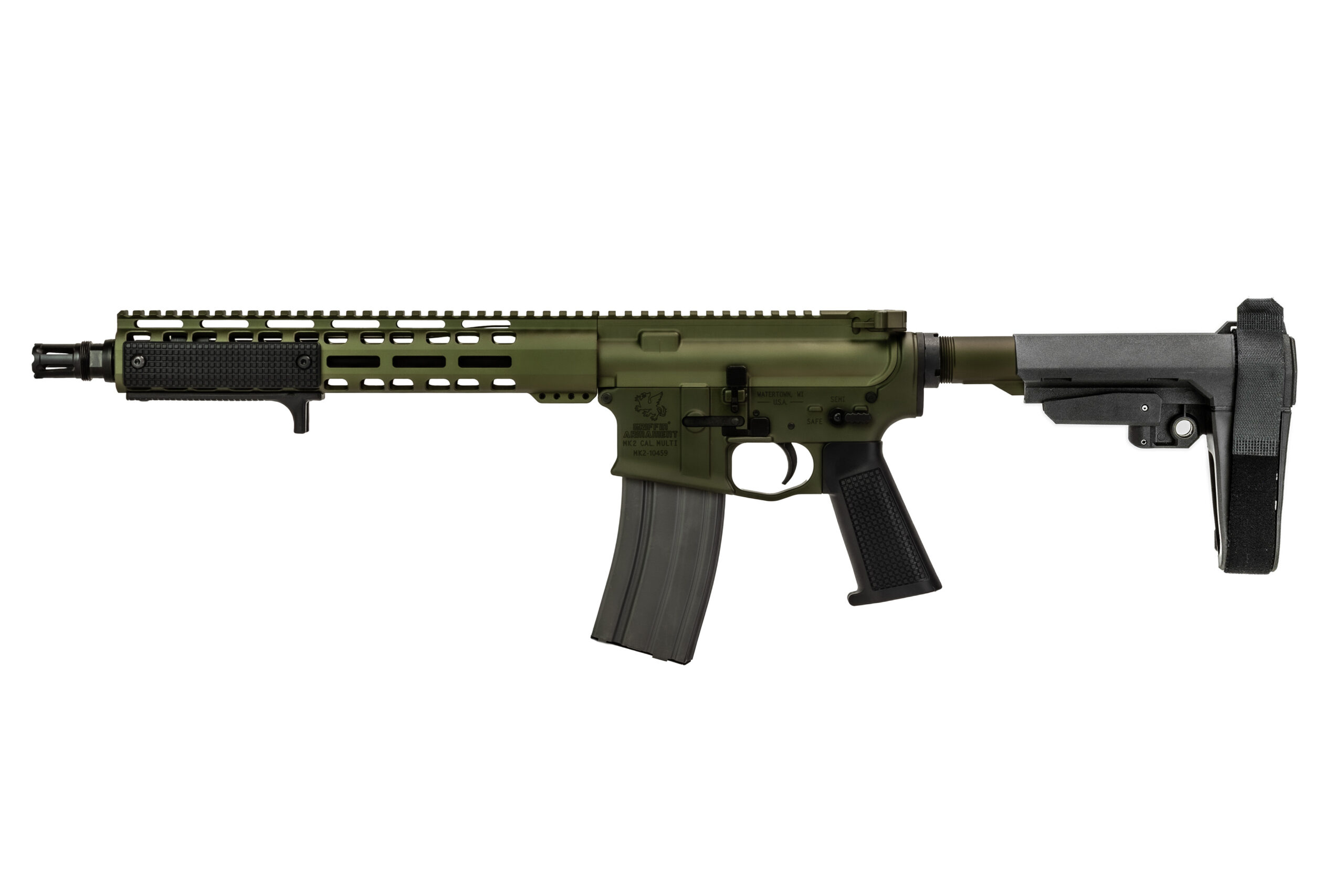 griffin armament 12.5 inch barrel mk2 ar-15 ambidextrous ambi warhawk green