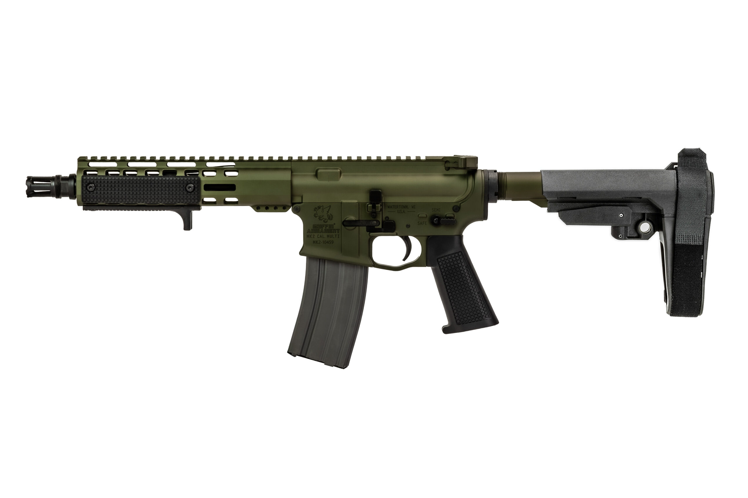 griffin armament 9.5 inch barrel mk2 ar-15 ambidextrous ambi warhawk green